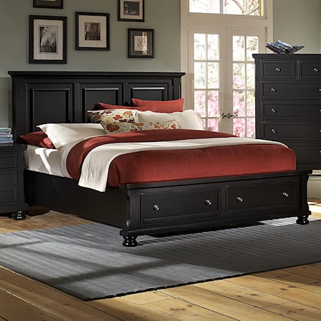 Queen Storage Bed with Mansion Headboard