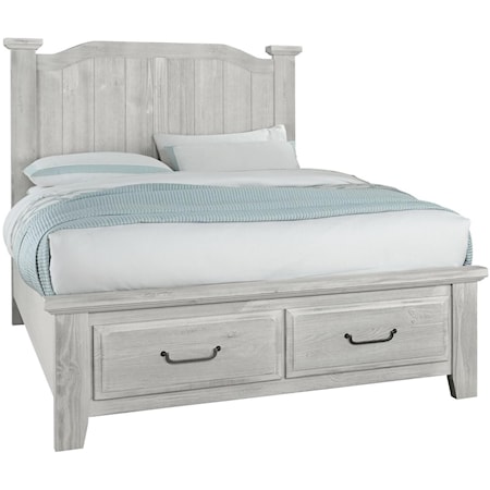 Queen Arch Bed With Storage Footboard 