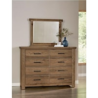 8 Drawer Dresser and Dovetail Mirror