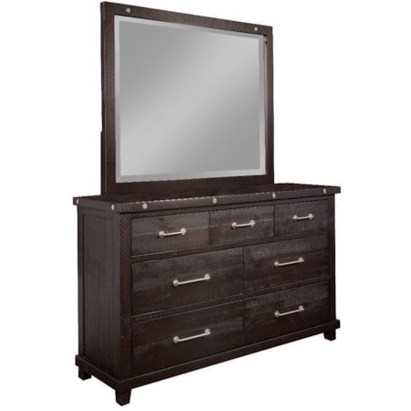 Dresser and Mirror Set