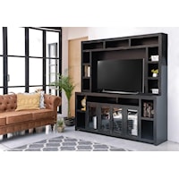 84" TV Stand and Hutch Black