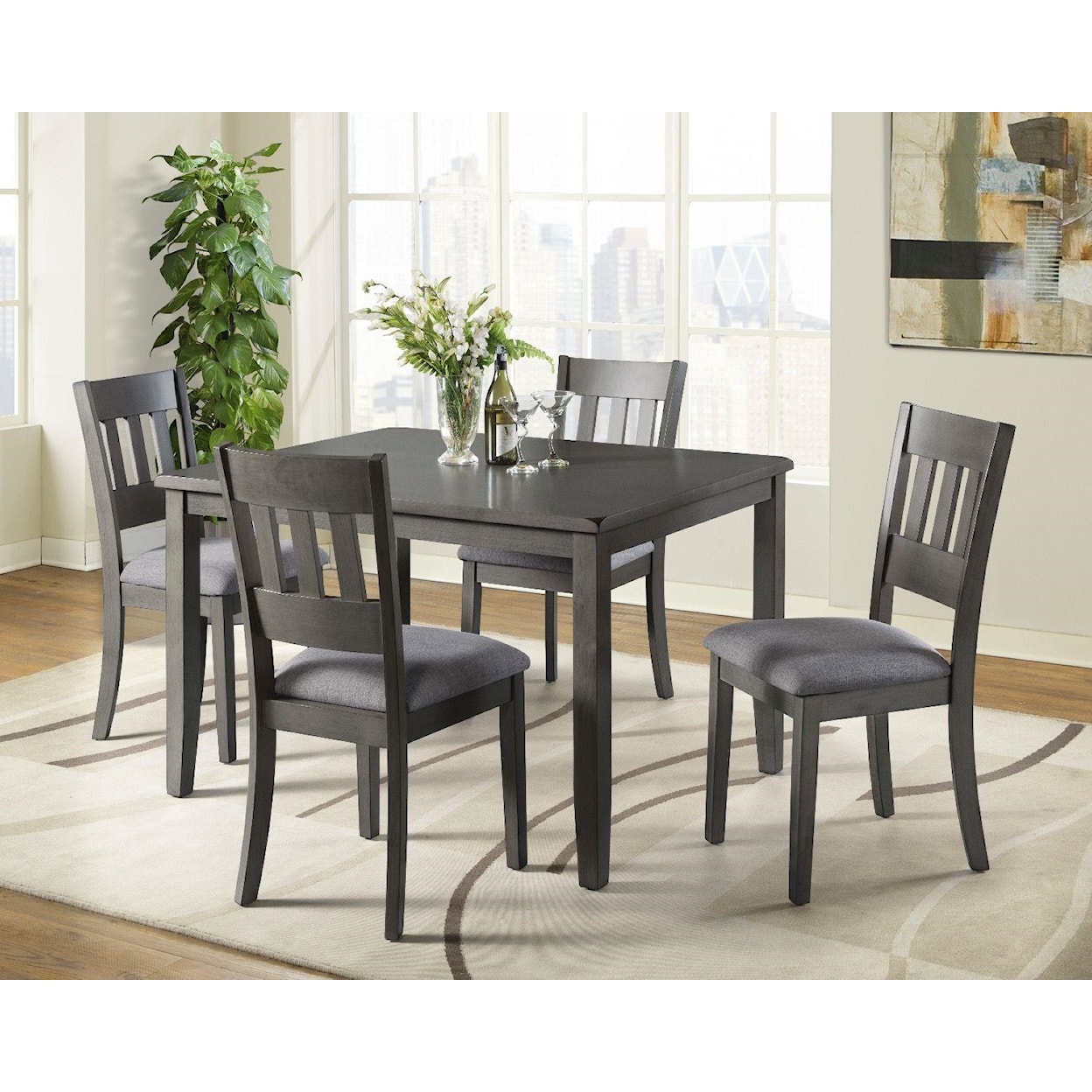 Vilo Home Paros Dining Table and 4 Side Chair Set