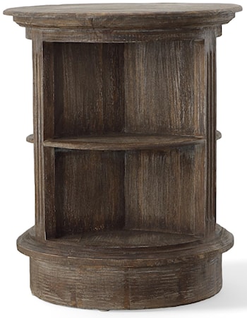 Barnwood Round Chalet Accent Table