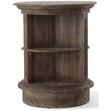 Chalet Round Accent Table Barnwood