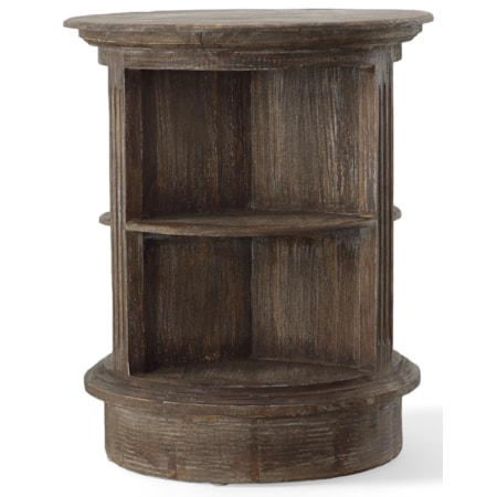 Barnwood Round Chalet Accent Table