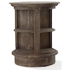 Vintage Chalet Barnwood Round Chalet Accent Table