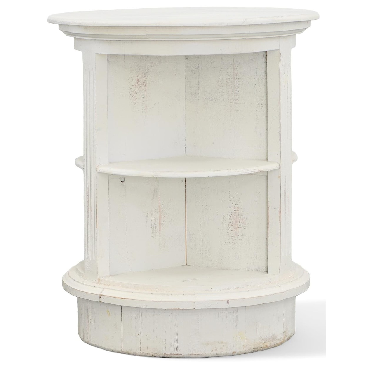 Vintage Chalet New White Chalet Round Accent Table