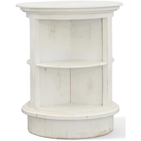 Chalet Round Accent Table New White