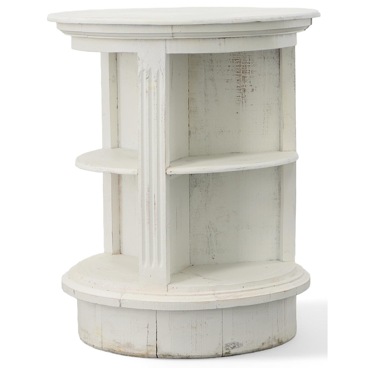 Vintage Chalet New White Chalet Round Accent Table