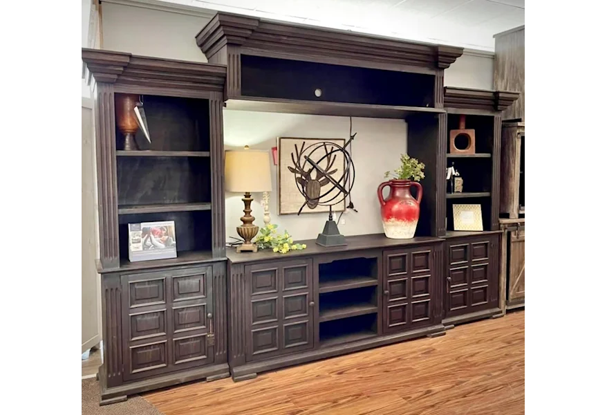 Chalet Dark Chalet Wall Unit by Vintage at Johnson's Furniture