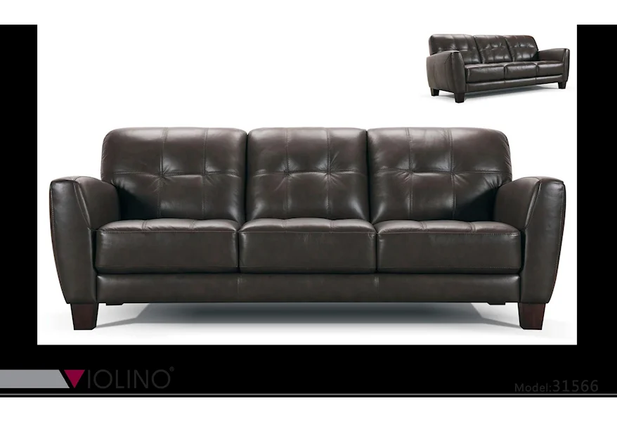 31566 Tufted Leather Sofa by Violino at Dunk & Bright Furniture