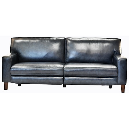 Leather Power Reclining Sofa in Midnight Blue