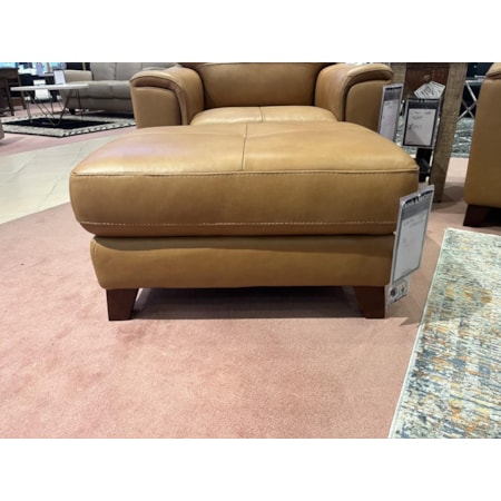 Leather Caramel Ottoman