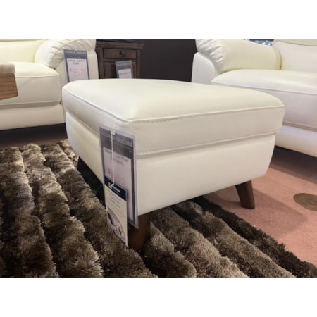 White Leather Ottoman