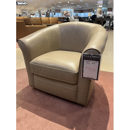 Leather Swivel Roll Armchair