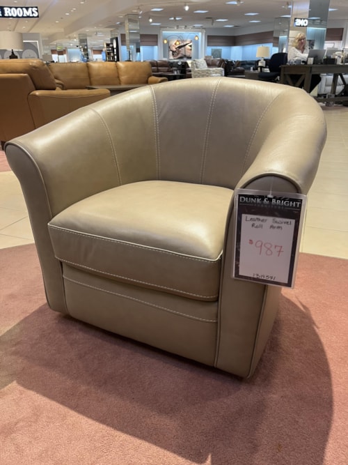 Leather Swivel Roll Armchair