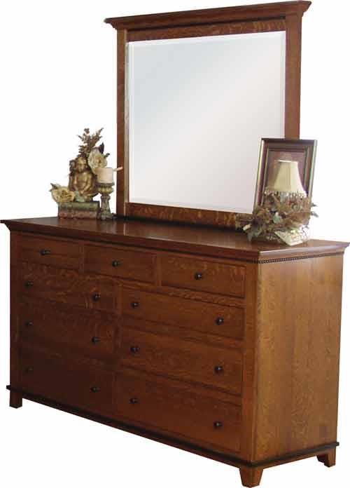 Wayside Custom Furniture Brookstone 9 Drawer Dresser & Mirror