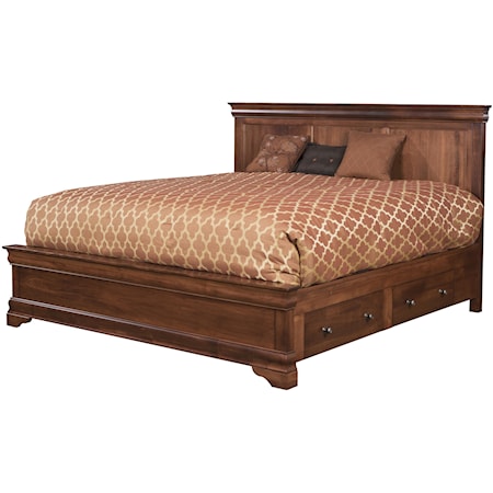 King Panel Bed With Side Storage