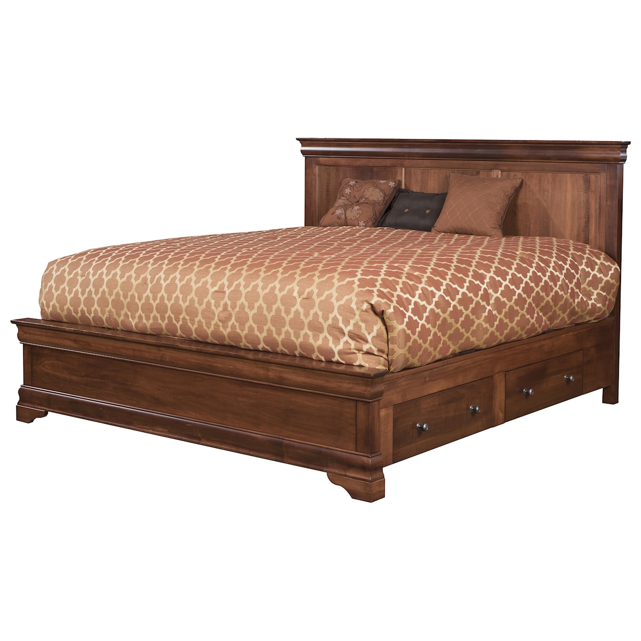 Wayside Custom Furniture Chateau King Panel Bed With Side Storage