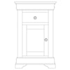 Wayside Custom Furniture Chateau 1 Door Night Stand