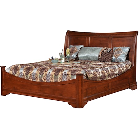 King Sleigh Bed With Side Storage