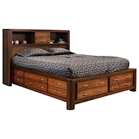 King Bookcase Bed With 3-Sided Storage