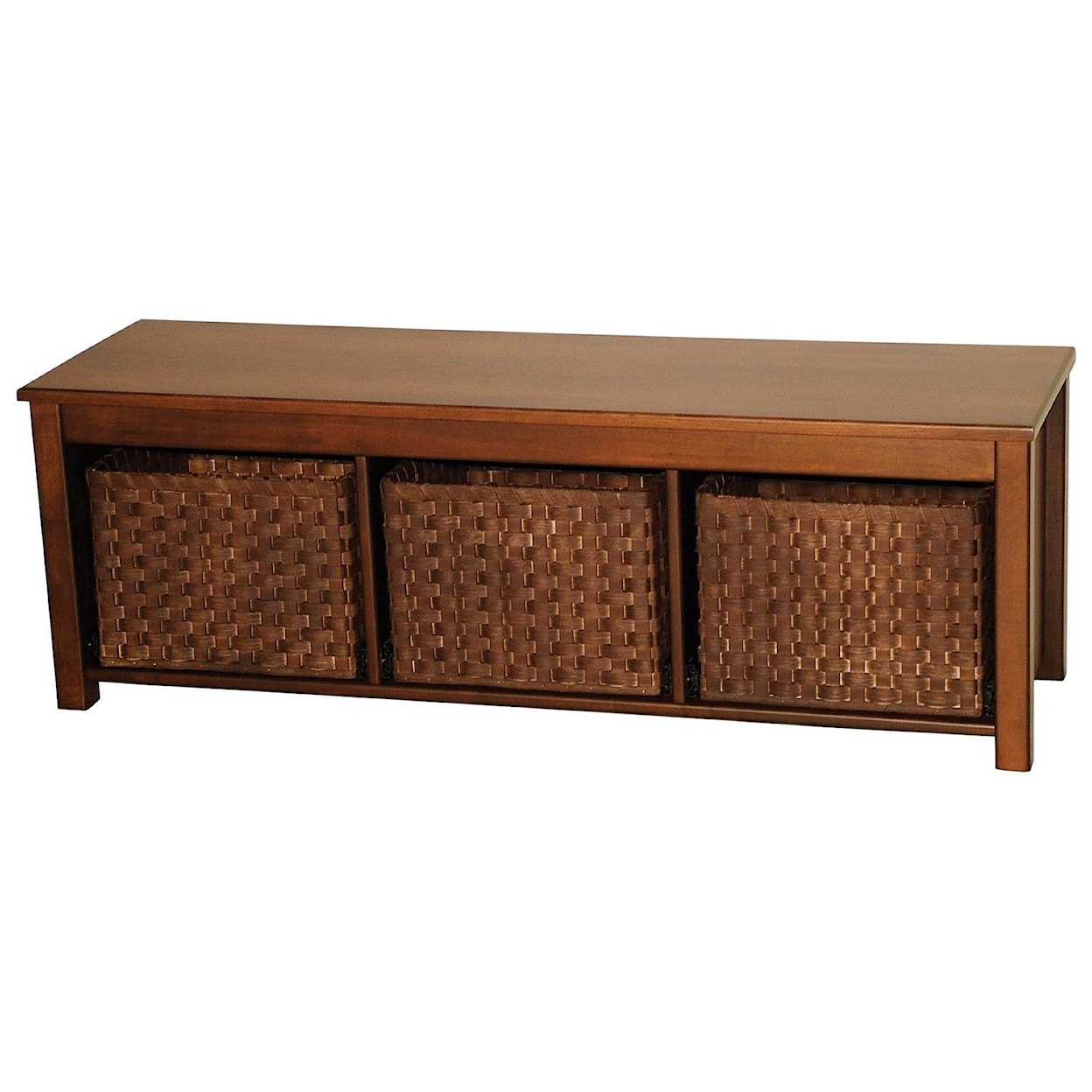 Wayside Custom Furniture Hall Seats Contemporary Hall Bench with Baskets