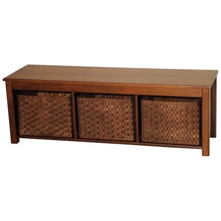 Contemporary Hall Bench with Baskets