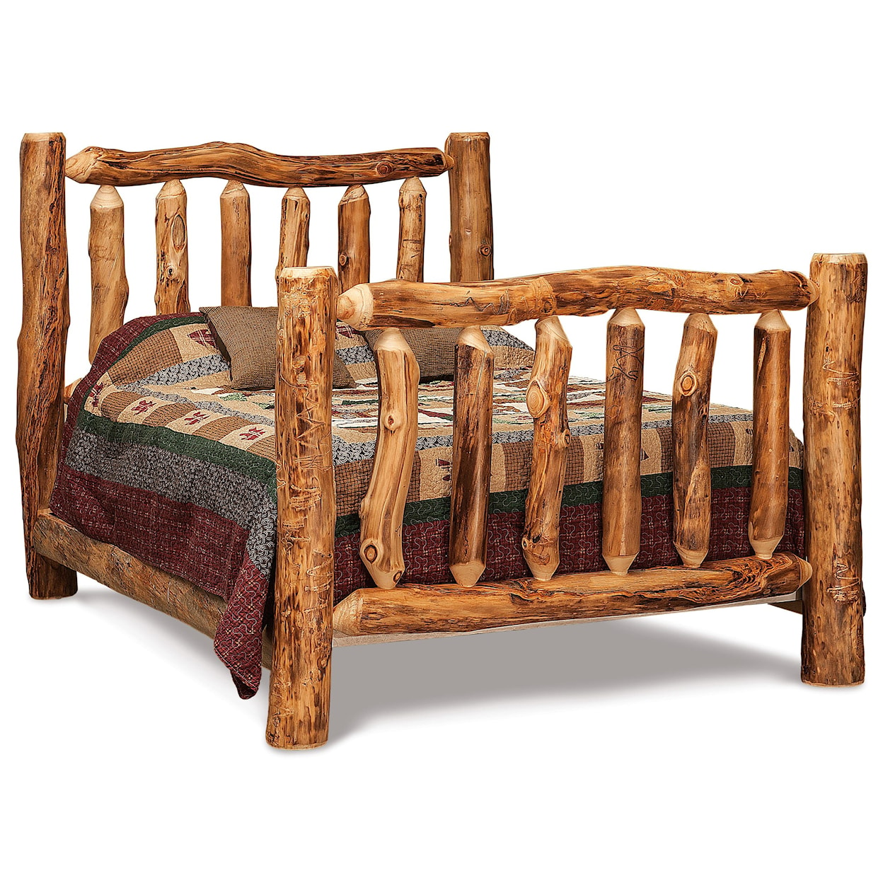 Fireside Log Furniture Log Bedroom Queen High Log Bed