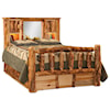 Fireside Log Furniture Log Bedroom Queen Bookcase Storage Bed