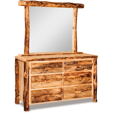 Small 6 Drawer Dresser & Mirror