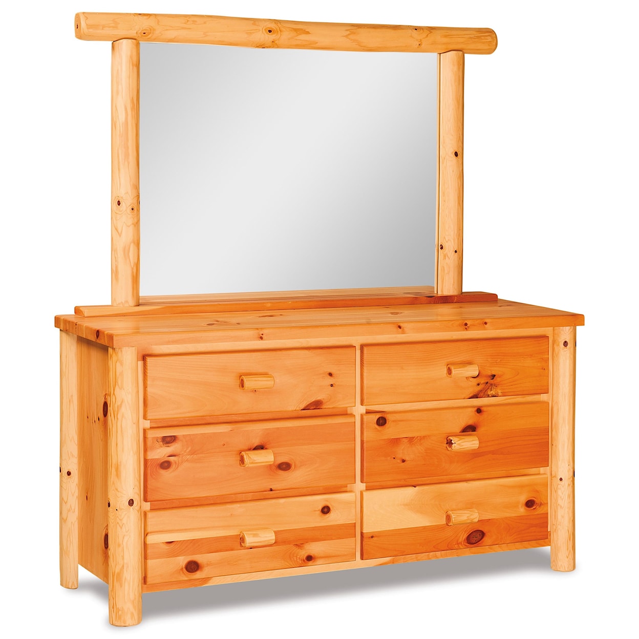 Fireside Log Furniture Log Bedroom 6 Drawer & Mirror