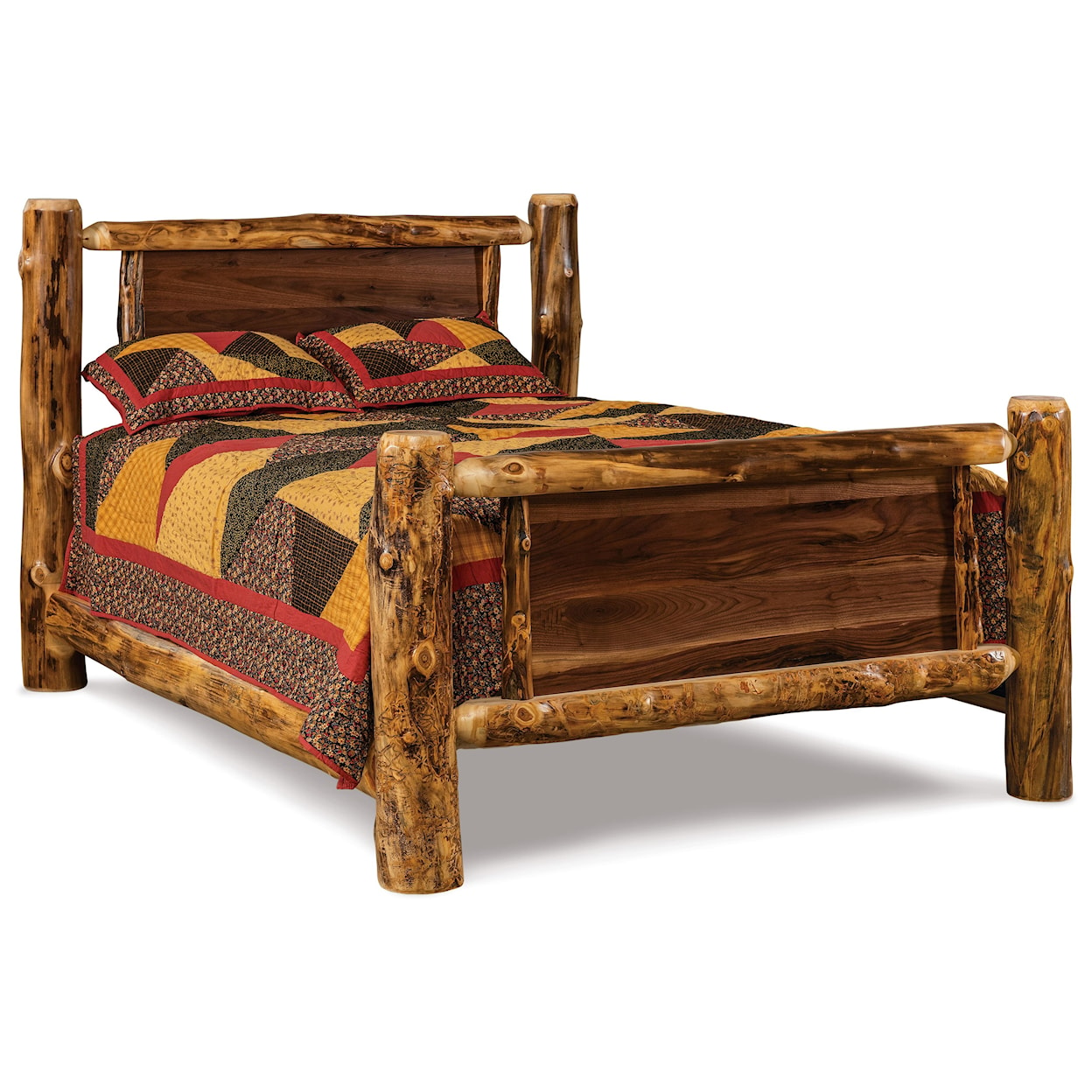 Fireside Log Furniture Log Bedroom King Panel Bed