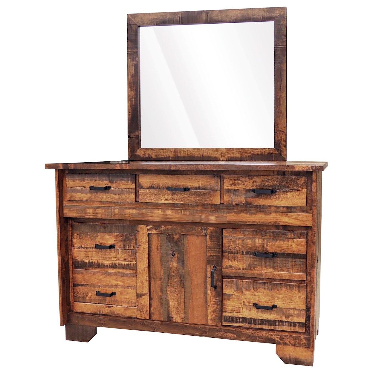 Wayside Custom Furniture Bear Creek 7 Drawer Dresser & Mirror