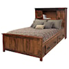 Wayside Custom Furniture Bear Creek Queen Bookcase Storage Bed