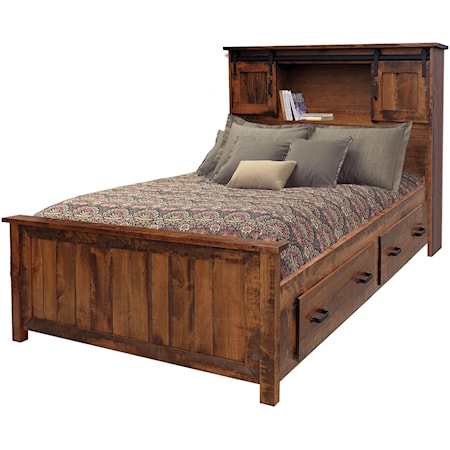 King Bookcase Storage Bed