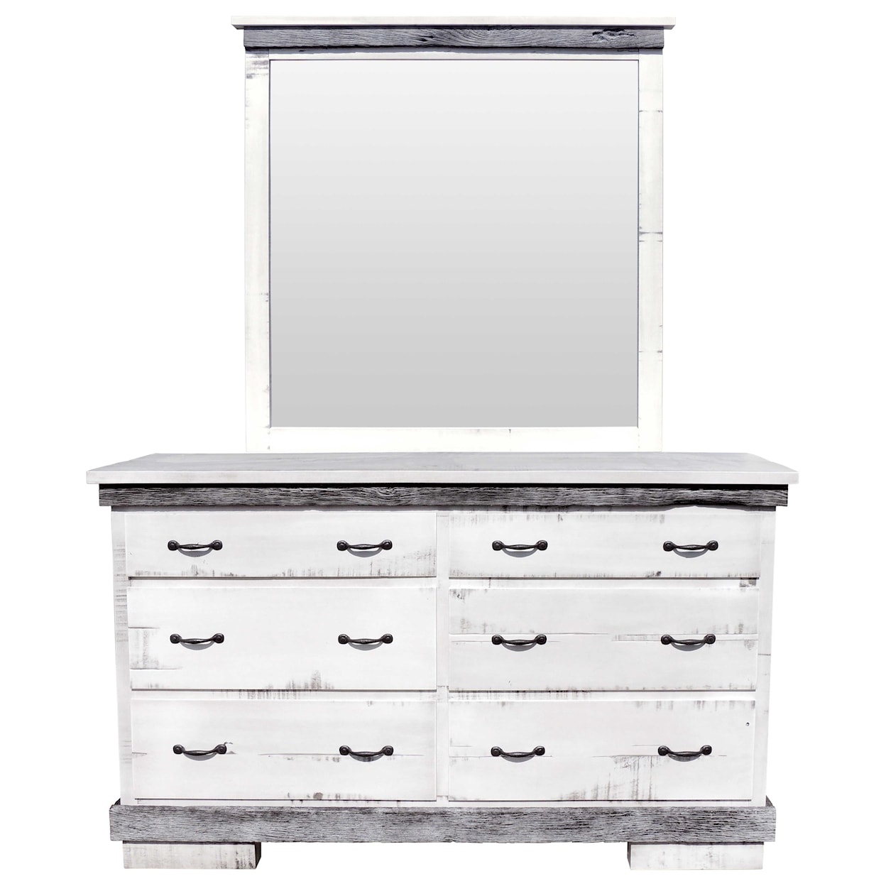 Wayside Custom Furniture Flint Ridge 6 Drawer Dresser & Mirror