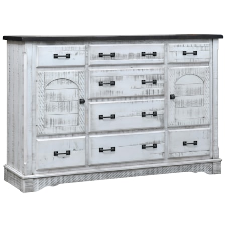 8 Drawer, 2 Door Mule Dresser