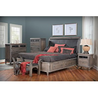 King Sleigh Bed with Side Storage