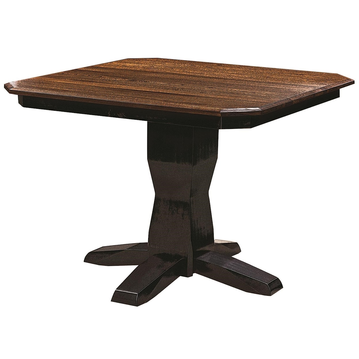 Wayside Custom Furniture Kountry Knob Bevel Shaker Single Pedestal Table