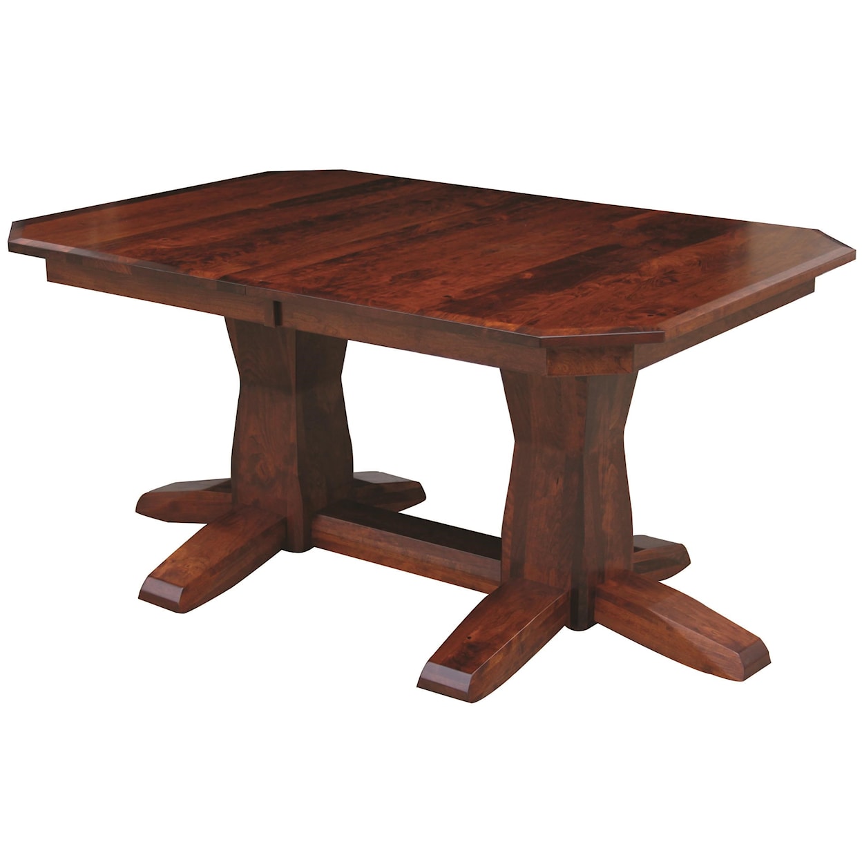 Wayside Custom Furniture Kountry Knob Bevel Shaker Double Pedestal Table