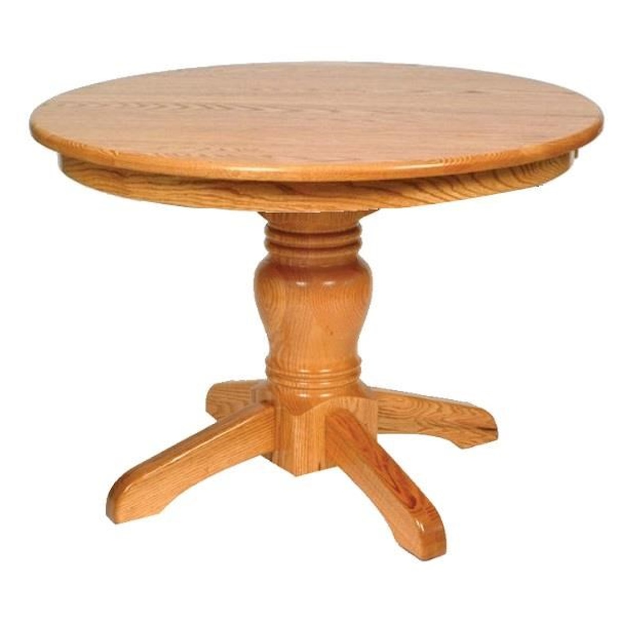 Wayside Custom Furniture Kountry Knob Round Mission Single Pedestal Table