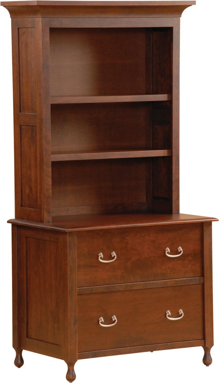 Wayside Custom Furniture Shiloh 36" Lateral File With Bookcase