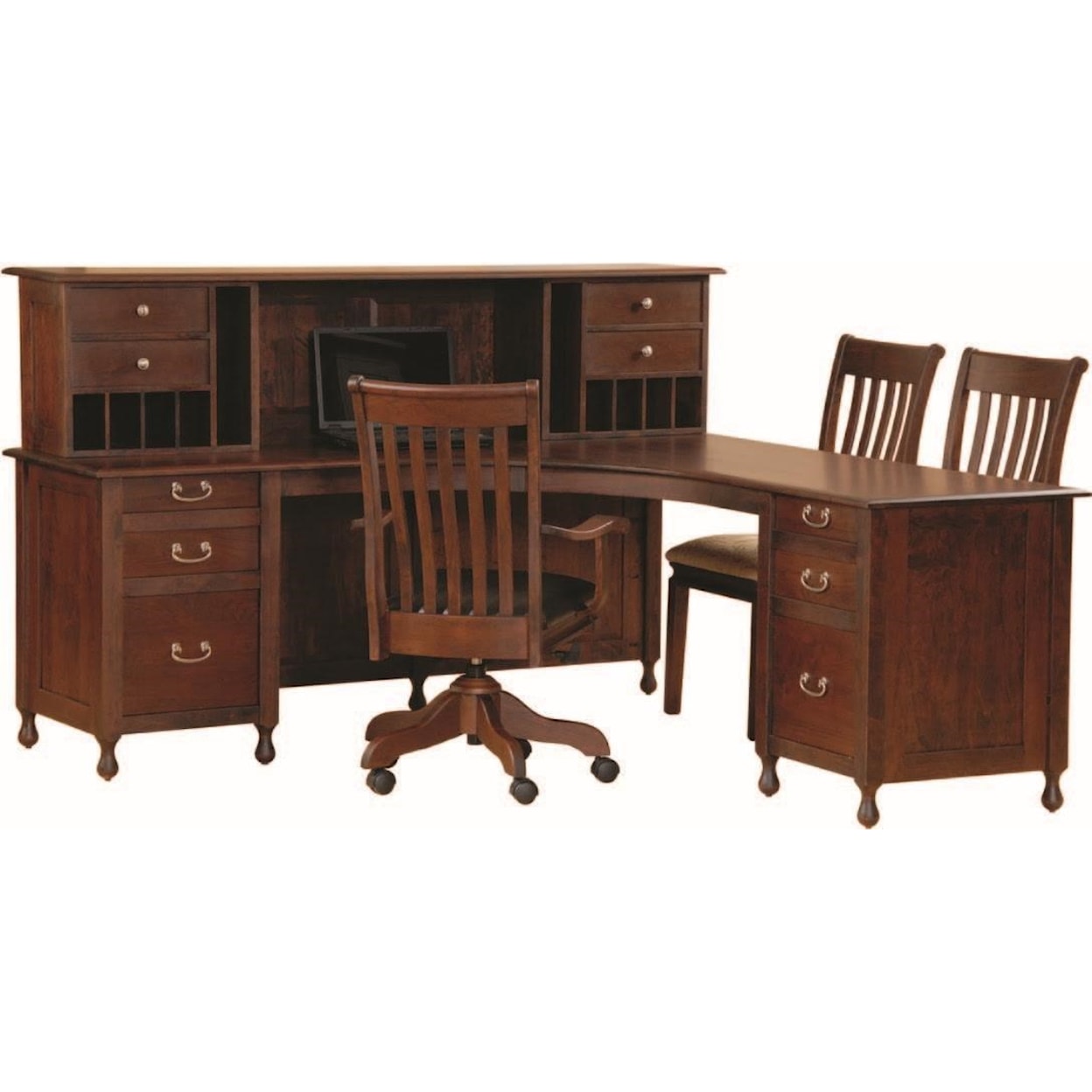 Wayside Custom Furniture Shiloh L Desk With Hutch