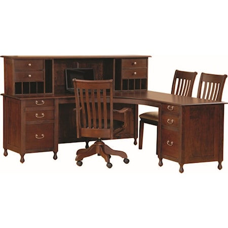 L Desk With Hutch