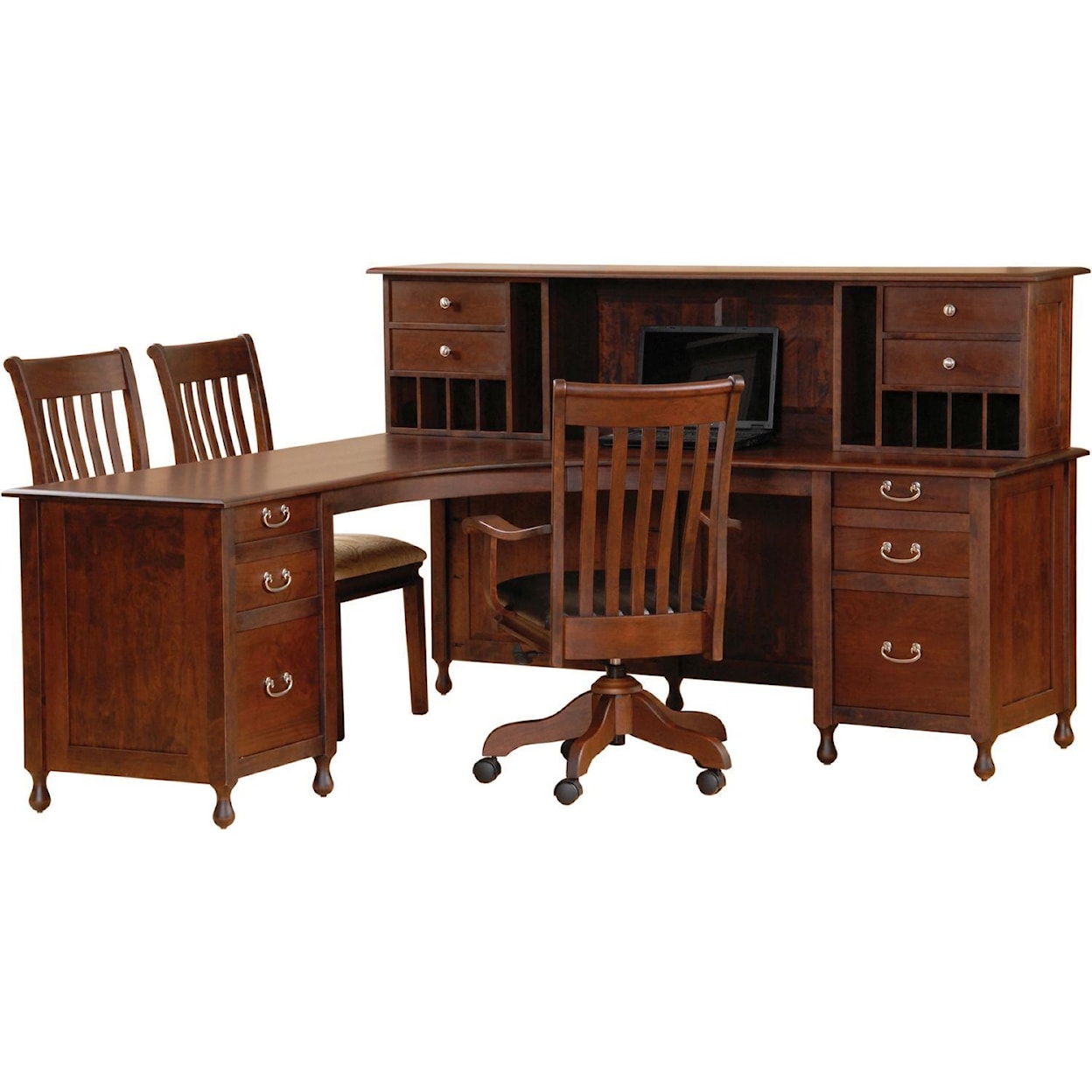 Wayside Custom Furniture Shiloh L Desk With Hutch