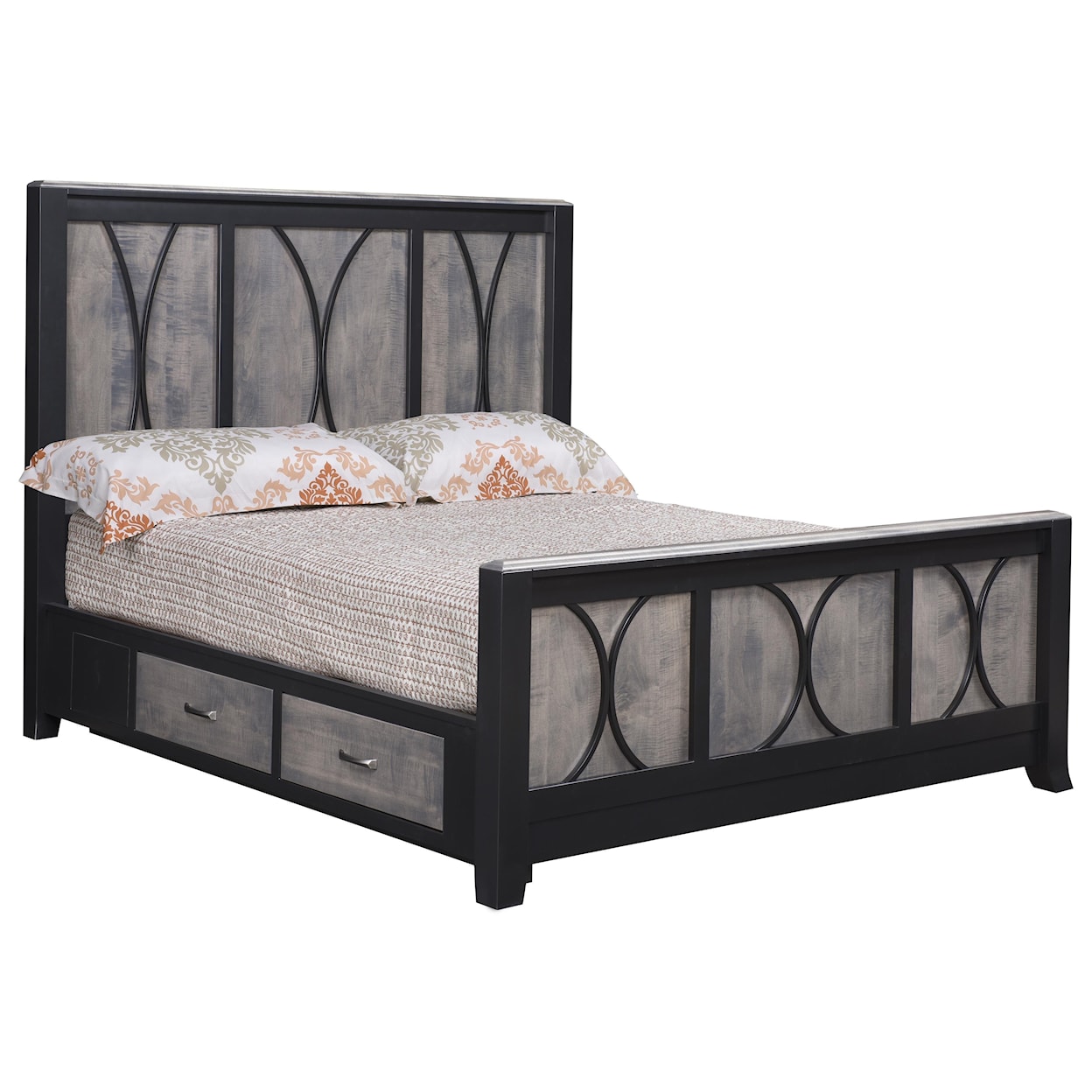 Wayside Custom Furniture Magnolia Queen Bed with Side Storage