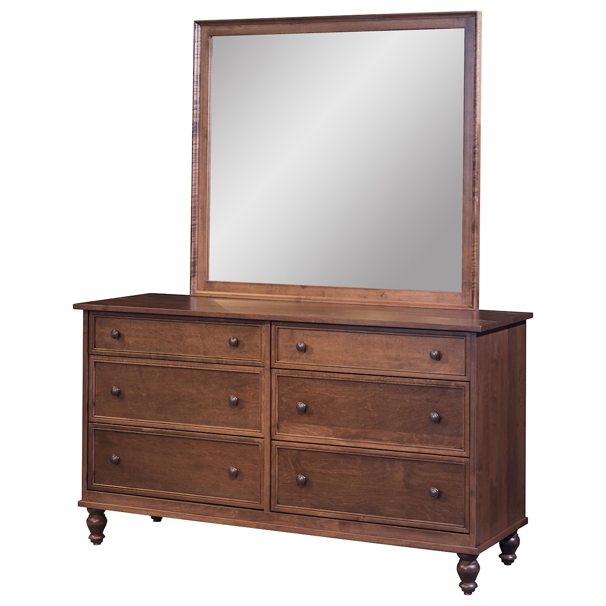 Wayside Custom Furniture Newport 6  Drawer Dresser & Mirror