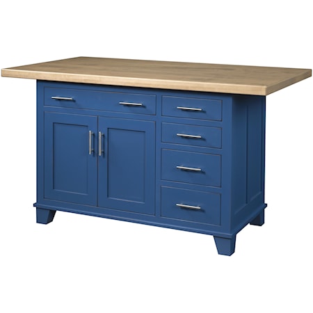 Kitchen Island, 2 Door, 5 Drawer