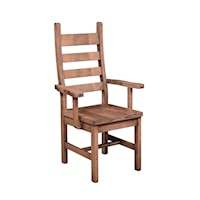 Rustic Ladder Back Arm Chair